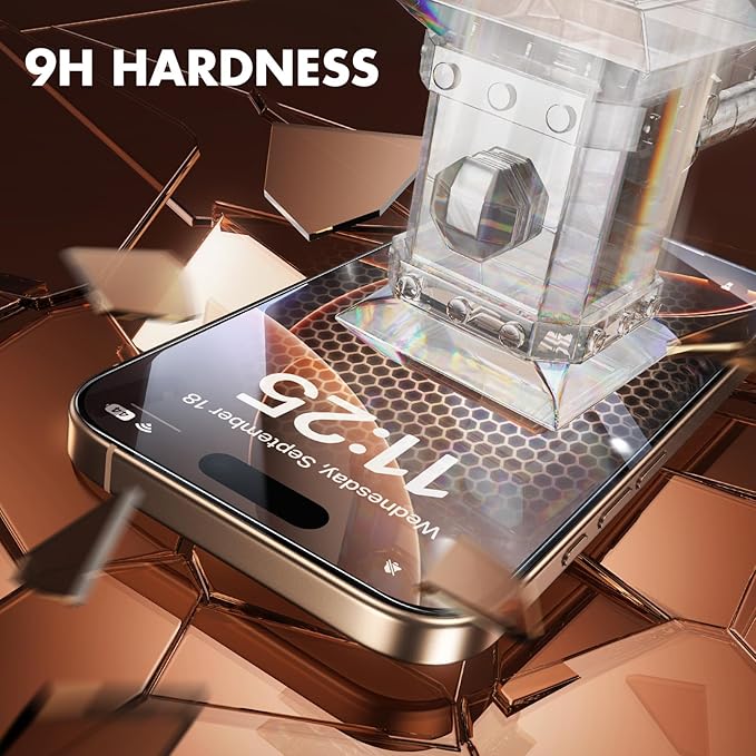 UNBREAKcable 3-Pack Screen Protector for iPhone 16 Pro, Double Shatterproof Tempered Glass [Easy Installation Frame] [9H Hardness] [99.99% HD Clear] [Case Friendly] for iPhone 6.3 inch