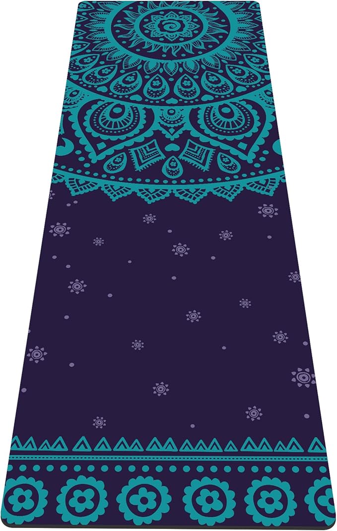 nuveti Yoga Mat Print Extra Thick TPE Non Slip Fitness Exercise Mat with Carrying Bag,72"x24" Extra Thick 6MM Exercise & Workout Mat for Yoga, Pilates Fitness and Floor Exercises