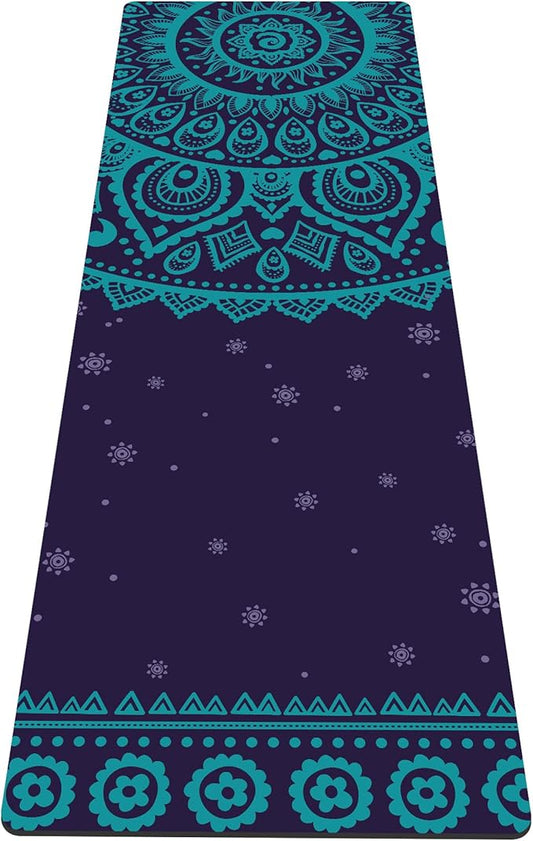 nuveti Yoga Mat Print Extra Thick TPE Non Slip Fitness Exercise Mat with Carrying Bag,72"x24" Extra Thick 6MM Exercise & Workout Mat for Yoga, Pilates Fitness and Floor Exercises