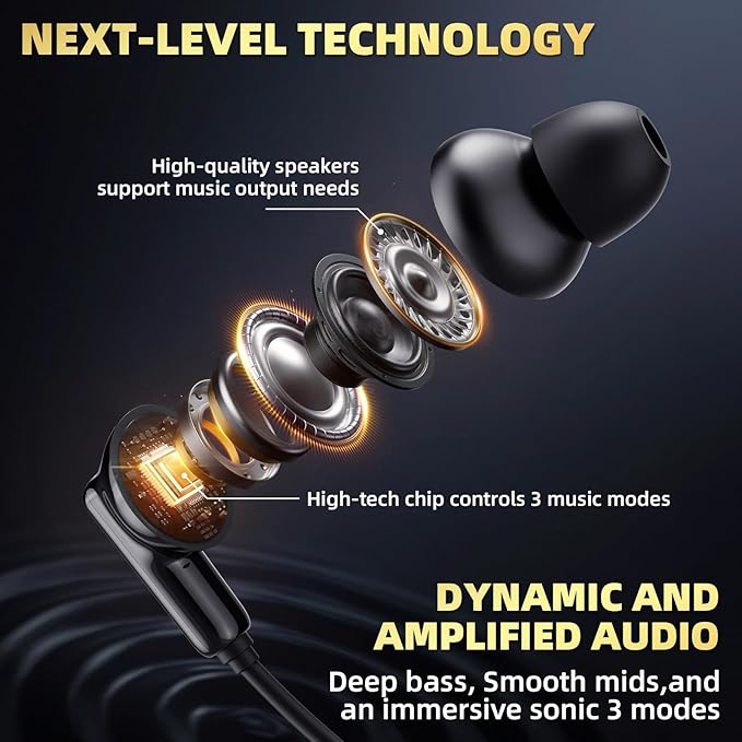 A12 Wireless Neckband Bluetooth 5.3 Earbuds - 60H Playtime, Built-in OTG Fast Charger, Noise-Isolating Earphones for Sports/Workout,Gaming/Calls Comfortable Lightweight Headphones Technology.