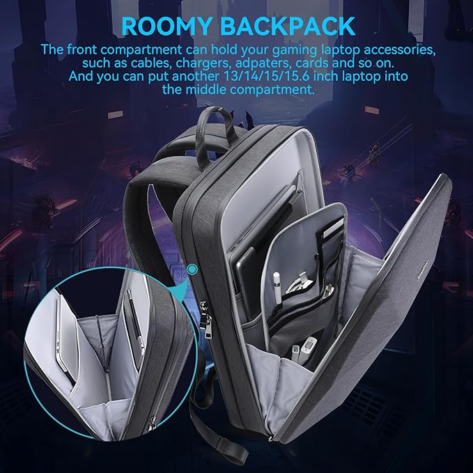Smatree Hard Double Laptop Backpack for 16 inch ASUS ROG Strix SCAR 16 2025/2024/2023, ROG Strix G16 2025/2024/2023, ROG Zephyrus G16 2025/2024, Razer Blade 16, Alienware M16, DELL G16,HP Victus/OMEN