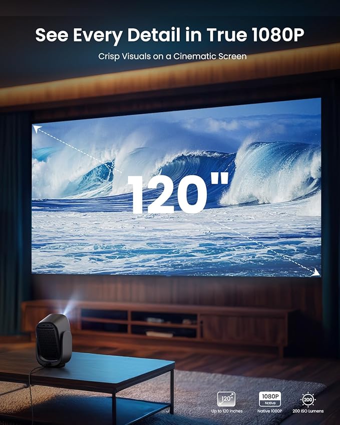 Dangbei N2 mini Projector with Wifi and Bluetooth, Netflix Officially Licensed, 1080P Smart Portable Projector Dolby Audio, Auto Focus, Auto Keystone Correction, Obstacle Avoidance