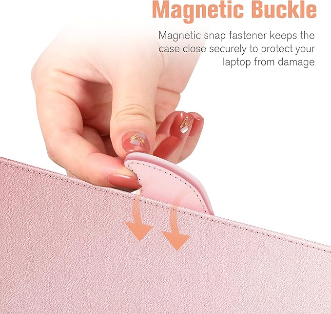 Fintie Sleeve Case Cover for MacBook Air 13.6 A3240 A3113 A2681 M4 M3 M2, Air 13 A2337 (M1) / A2179 / A1932, MacBook Pro 13 A2338 (M2 M1) / A2251 / A2289 / A2159 / A1989 / A1706 / A1708, Rose Gold