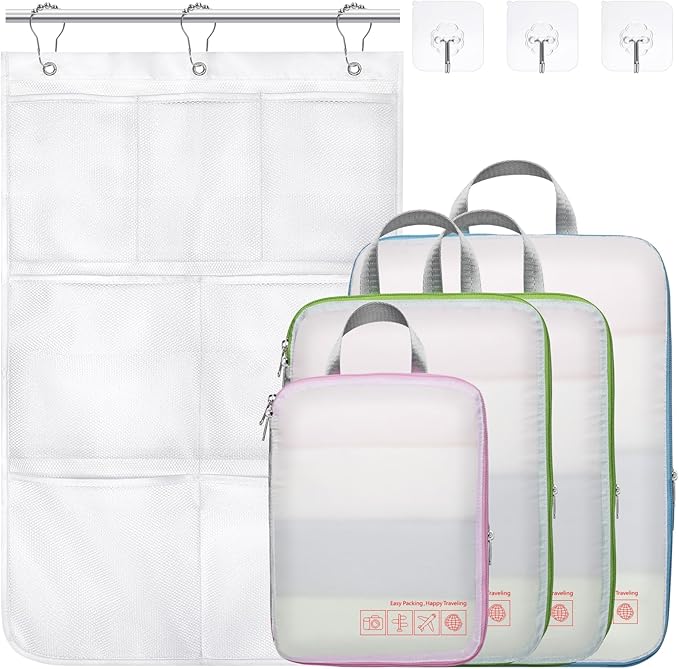 Cambond Compression Packing Cubes for Travel Women - Travel Bags Luggage Organizers Travel Essentials Compression Cubes for Travel Carry on Suitcases Organizer