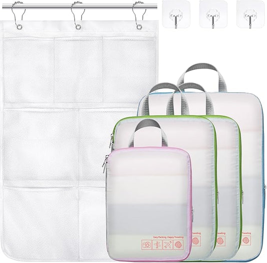 Cambond Compression Packing Cubes for Travel Women - Travel Bags Luggage Organizers Travel Essentials Compression Cubes for Travel Carry on Suitcases Organizer