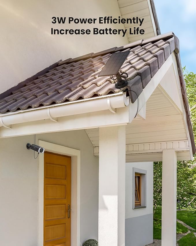 ieGeek Solar Panel for S1, Compatible with DC 5V Rechargeable Battery Powered Surveillance Cam