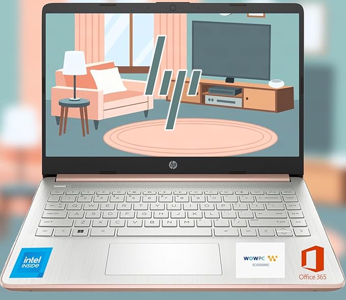 HP Ultrabook, Intel CPU, 8GB RAM, 1.6TB Storage (128GB OnBoard w/ 512GB Portable Drive + 1TB OneDrive), Up to 12 Hours Battery Life, Windows 11 Pro, Rose Gold, w/WOWPC 3-in-1 Bundle