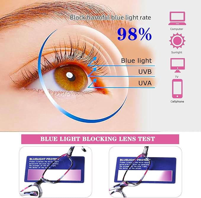 NORPERWIS 6 Pack Ladies Reading Glasses for Women Blue Light Blocking Spring Hinge Fashion Eyeglasses Readers for Women (6 Pack Mix Color-9, 2.25)