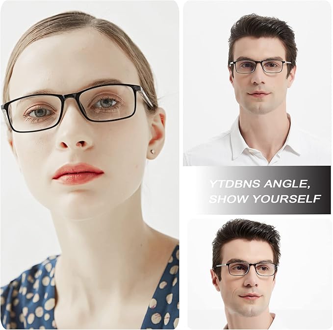 Professional Reading Glasses for Men/Women, Blue Light Blocking Computer Readers with Spring Hinges for Glare and UV Protection