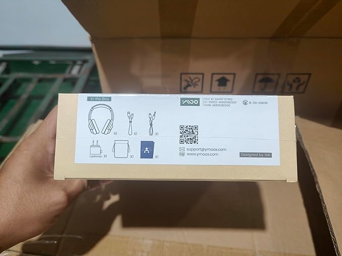 YMOO Bluetooth 5.3 Hybrid Active Noise Cancelling Headphones for Airplane Travel, Wired and Wireless ANC Headphones, 80H Playtime Over Ear Headphone, Low Latency Bluetooth Headset with Mic for Adults