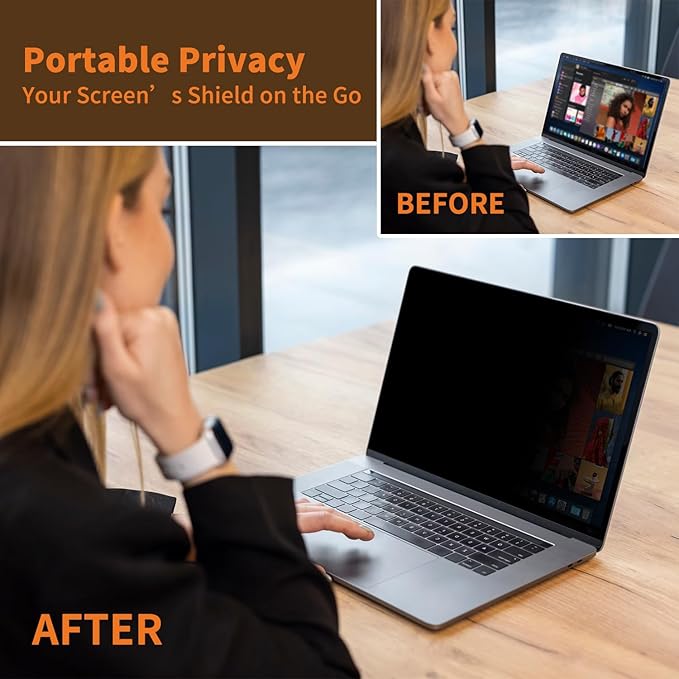 Privacy Screen for MacBook Pro 16 Inch 2019 (A2141), Removable Anti-Spy Filter for Mac Pro 16.1", Eye Protection HD Anti-Scratch