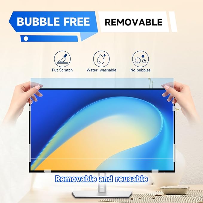 IPROKKO 【2 Pack】 24 inch Anti-Blue Light monitor Screen Protector for 16:9 Widescreen,Removable Anti Glare Blue Light Blocking Screen Filter，LED PC Anti-UV Eye Protection Filter Film
