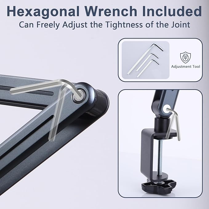 ASIEIT Desk Clamp Book Stand, Aluminum Book Holder Adjustable Height & Angle, Cookbook Stand for Kitchen, Recipe Book Holder with 360° Swivel Base, Book Stand for Reading, Office, Laptop