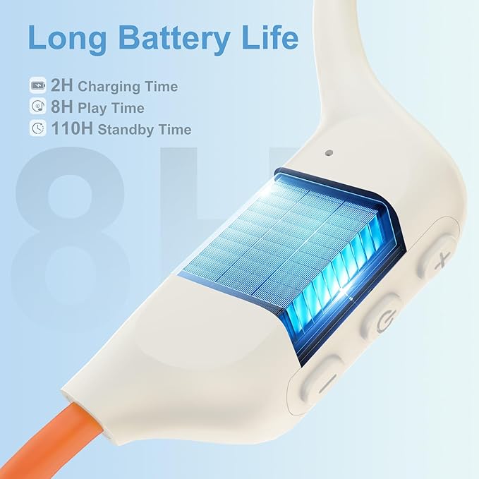 Swimming Headphones, IPX8 Waterproof Bone Conduction Headphones with Built-in MP3, Open Earphones Underwater Swim Earbuds with Bluetooth Sport Headsets for Swimming Pool Running Cycling-Beige