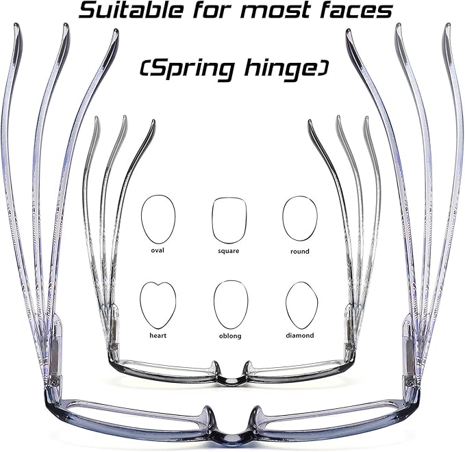 Reading Glasses Womens Men Blue Light Blocking - 4 Pairs Computer Readers Lightweight Colorful Eyeglasses +1.75