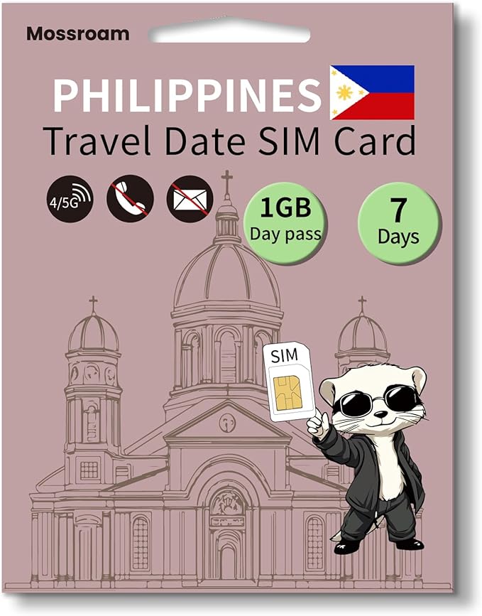 3-in-1 SIM Card for The Philippines– Prepaid Data Plans | 1GB Daily Data,7 Days | Unlimited 4/5G Speed Internet