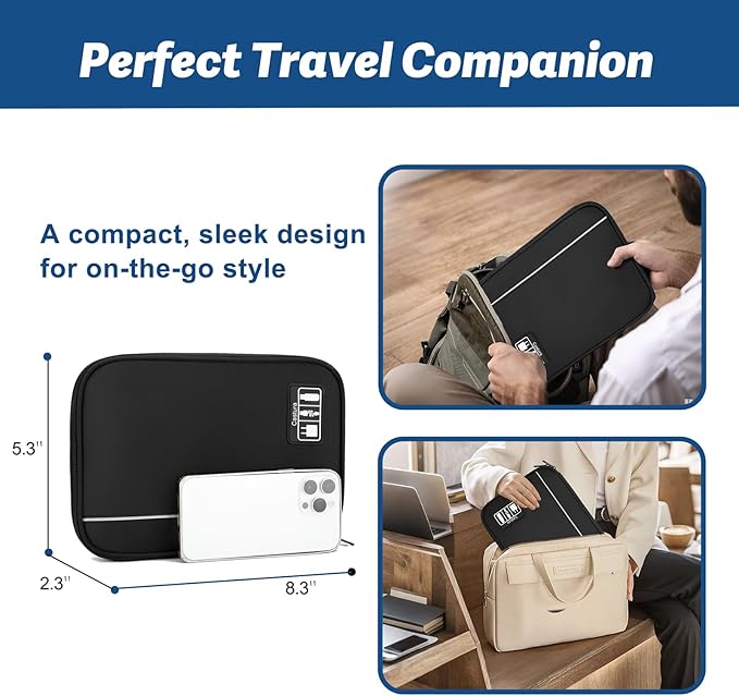 Electronic Organizer Travel Case, All-in-One Portable Cable Organizer Bag for Storage, Tech Organizer Travel Accessories for Cables, Chargers, Power Bank, Flash Drive,SD Card