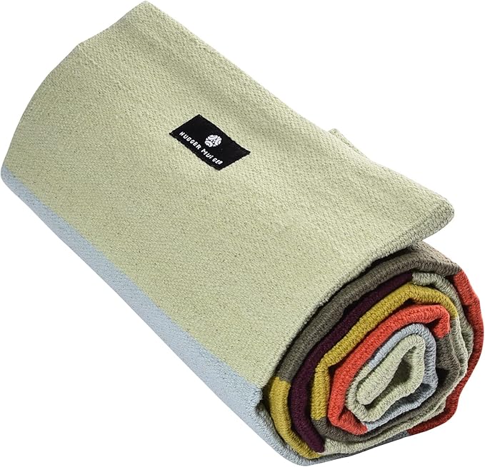 Hugger Mugger Cotton Yoga Rug - Absorbent, Grippy Tight Weave, Ashtanga and Hot Yoga Rug, Helps with Slippery Hands and Feet