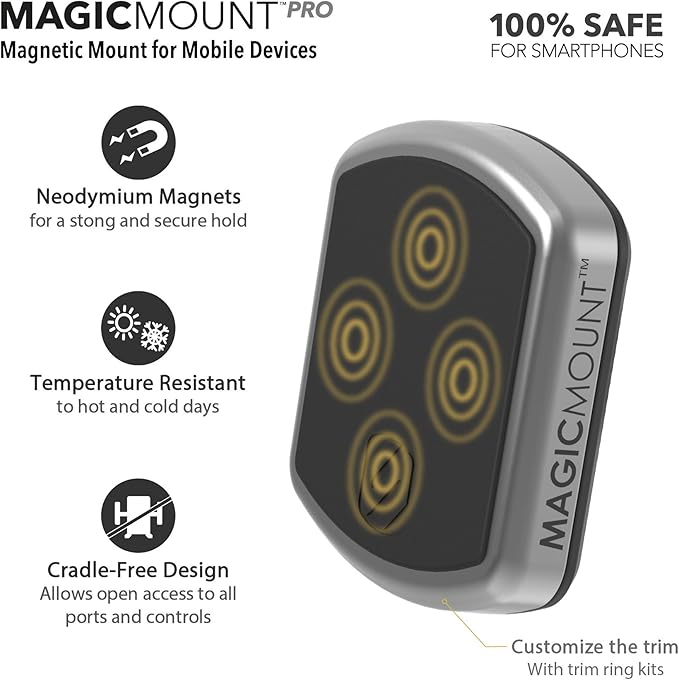 Scosche MPVB MagicMount Pro Magnetic Car Phone Holder - Strong Magnet Mount for iPhone and Android - Secure Magnetic Mount for Car Air Vent - Universal 360° Adjustable Mobile Cell Holder