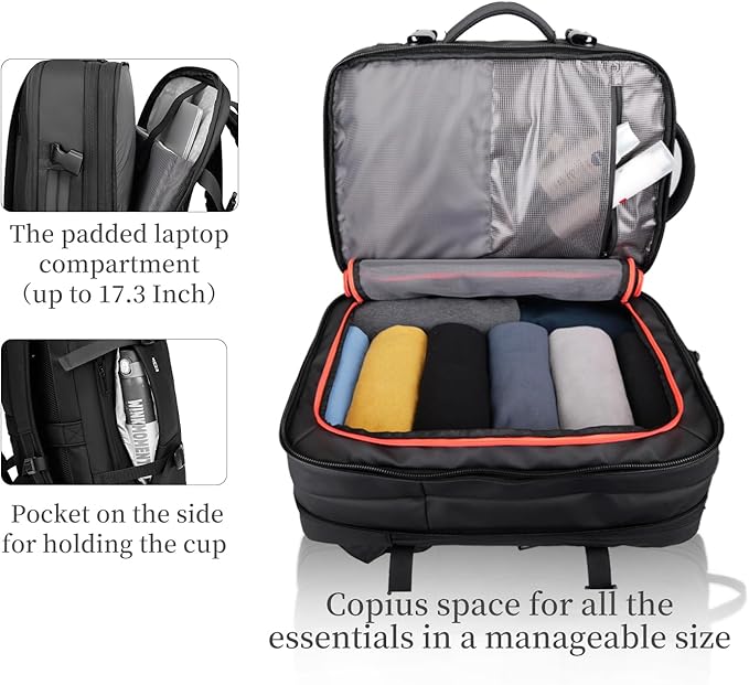 Travel Backpack for Men Carry-on Backpacks 45L Waterproof Laptop Backpack Weekender Bag (backpack)