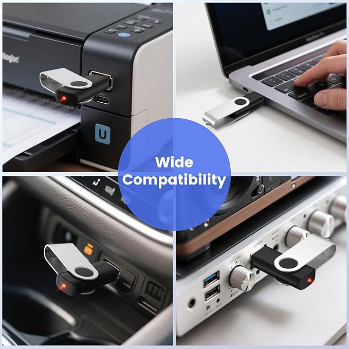 ABLAZE 16GB Flash Drive 2 Pack, USB 2.0 Thumb Drives with Lanyards Swivel USB Memory Stick 16GB