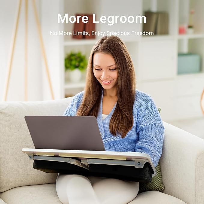 Lap Desk for Laptop with Cushion,Folding Laptop Desk for Bed,Bed Desk,Portable Computer Lap Desk,23.62"*15.74",Grey