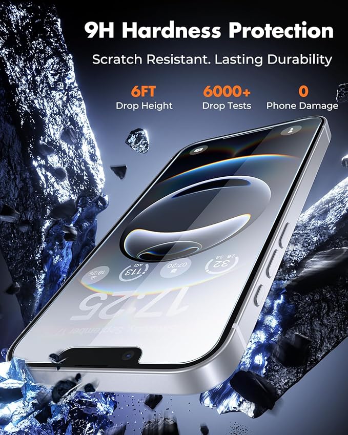 UNBREAKcable 3-Pack Screen Protector for iPhone 16e, Double Shatterproof Tempered Glass [Easy Installation Frame] [9H Hardness] [99.99% HD Clear] [Case Friendly] for iPhone 6.1 inch