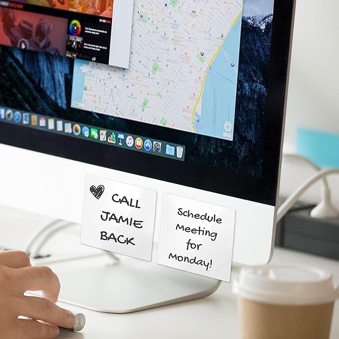 Dry Erase Sticky Notes - 10 Pack of 4x4 Inch; Adhesive Free Reusable Whiteboard Stickers for Smooth Surfaces; No More Paper Post Notes - Reusable Home and Office Product (White, 4 x 4)