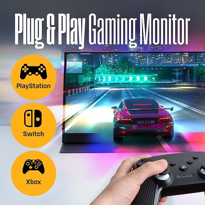 Westinghouse 15.6 Inch Portable Monitor for Laptop & Travel, 1080p, 60Hz, IPS Display, Full HD Screen with Magnetic Protective Cover, Built in Speakers, 1x Mini HDMI, 1x USB Type-C