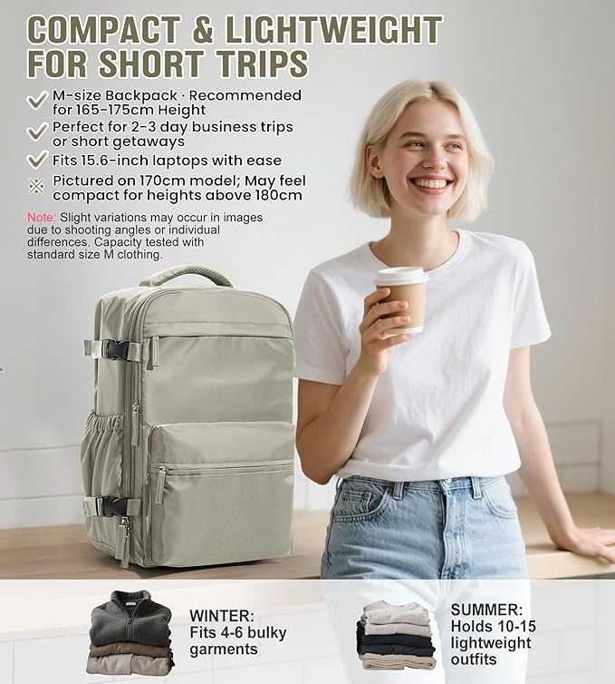 Vacuum Travel Backpack with Pump for Women, Personal Item Carry on Vacpack Backpacks Flight Approved 18x14x8 inches for Men,Laptop Waterproof Work Compression bags Casual Daypack GreyBrown