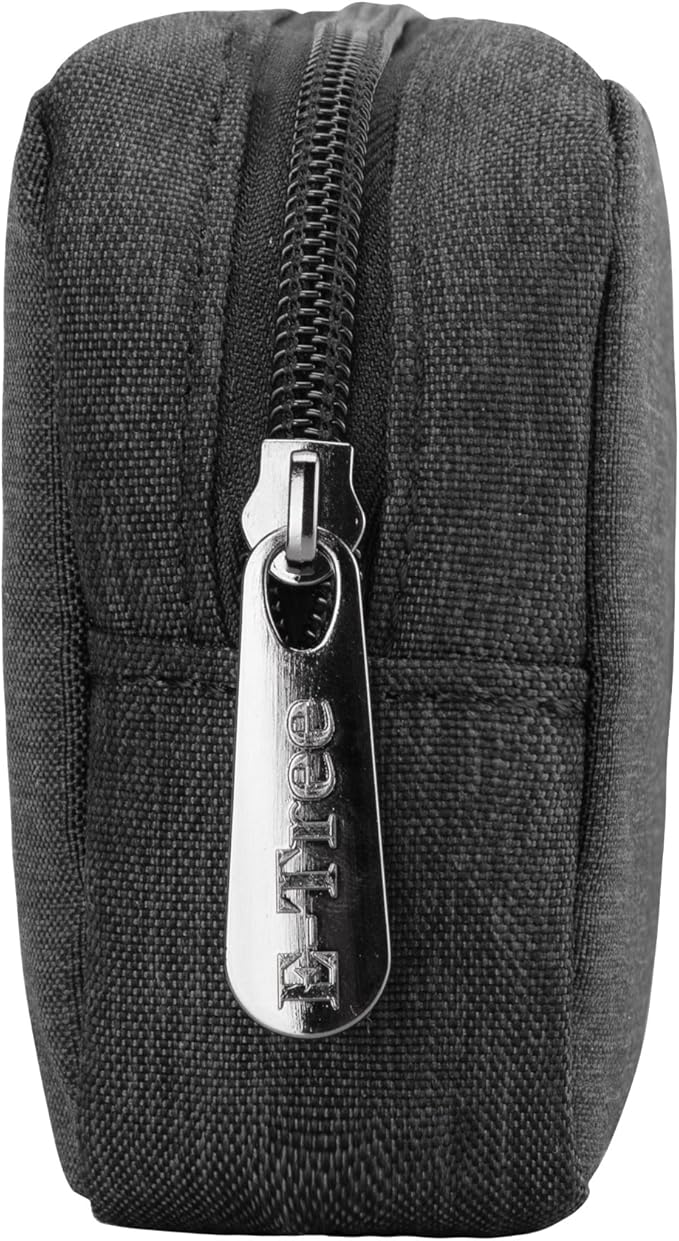 E-Tree Cute Small Pouch, Makeup Cosmetic Bag,Make up Bag for Purse,Toiletry Zipper Pouch,Tech Bag,Electronic Organizer Travel Case,Storage Pouches for Organization Black