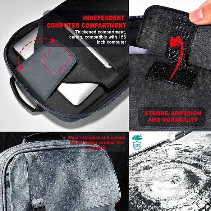 Slim & Expandable Laptop Backpack 15.6 Inch, Computer Rucksack Water Resistant Bag, Anti-Theft Travel Daypack for Men and Women-Gray