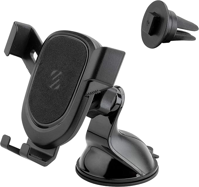 Scosche GHVWD 3-in-1 Universal Suction Cup Phone Mount for Car and Truck Dashboard/Windshield/Vent Mount, 360° Adjustable Phone Stand, Cell Phone Holder Compatible with iPhone and All Android Phones