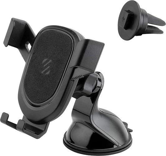 Scosche GHVWD 3-in-1 Universal Suction Cup Phone Mount for Car and Truck Dashboard/Windshield/Vent Mount, 360° Adjustable Phone Stand, Cell Phone Holder Compatible with iPhone and All Android Phones