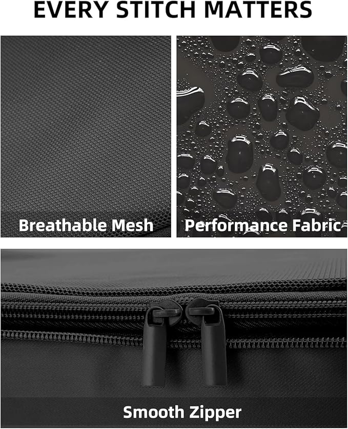 6 Set Compression Packing Cubes for Travel, Large Medium Small Luggage Organizers (Jet Black)