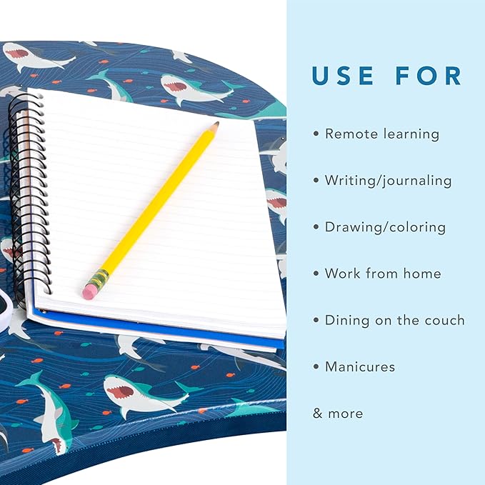 LAPGEAR MyStyle Portable Lap Desk with Cushion - Shark - Fits up to 15.6 Inch Laptops - Style No. 45323
