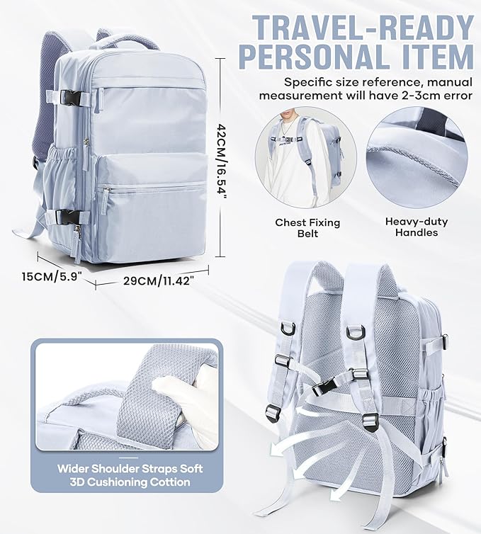 Vacuum Travel Backpack with Pump for Women, Personal Item Carry on Vacpack Backpacks Flight Approved 18x14x8 inches for Men,Laptop Waterproof Work Compression bags Casual Daypack,Grey