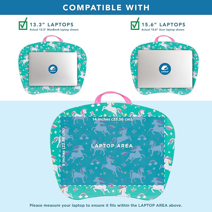 LAPGEAR MyStyle Portable Lap Desk with Cushion - Unicorn - Fits up to 15.6 Inch Laptops - Style No. 45357