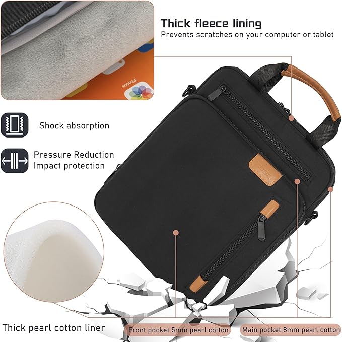 Laptop Sleeve Bag,Padded Protective Travel Carrying Case for 15.6 Inch HP Dell Razer Samsung Laptop Chromebook Dell Asus Lenovo Notebook Computer with Handle & Shoulder Strap