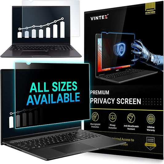 VINTEZ 14 Inch 16:9 Privacy Screen for Computer Monitor and Laptop - Anti Glare Protector Film Blue Light Filter Eye Protection - Computer Screen Privacy Shield, [1 Pack]