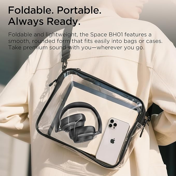 Hybrid Active Noise Cancelling Headphones: Wireless Over Ear Bluetooth 6.0 Headphones, 120H Playtime Lightweight Bluetooth Headset with Mic, Hi-Fi Deep Bass, Foldable for Travel, Work, Home Office