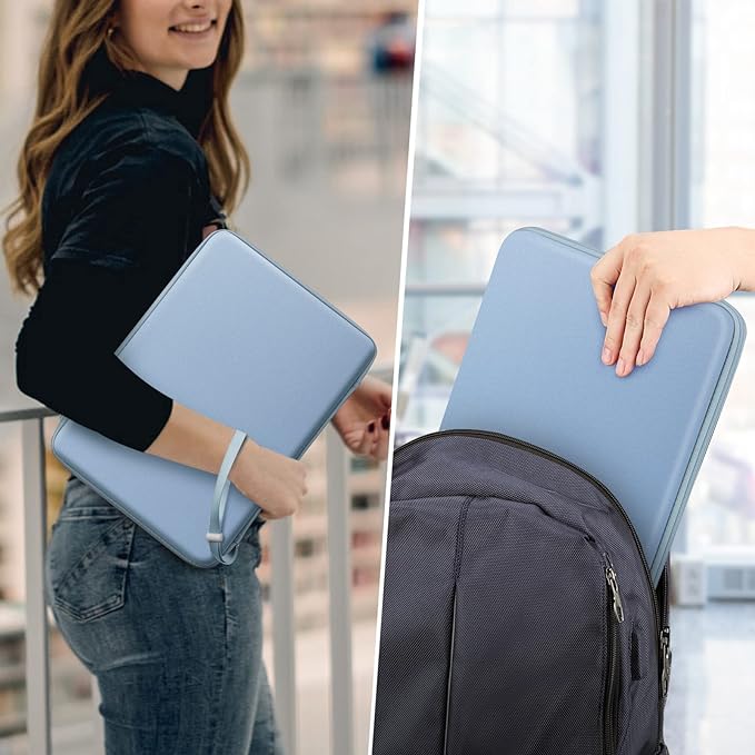 FINPAC Hard Laptop Sleeve Case for 13 inch MacBook Air M4 2025 M3 2024, 14 inch MacBook Pro M4/M3/M2/M1 A2918 A2992 A2779 A2442, 13'' Waterproof Case for Dell, Surface Laptop, HP, Acer, Ice Blue
