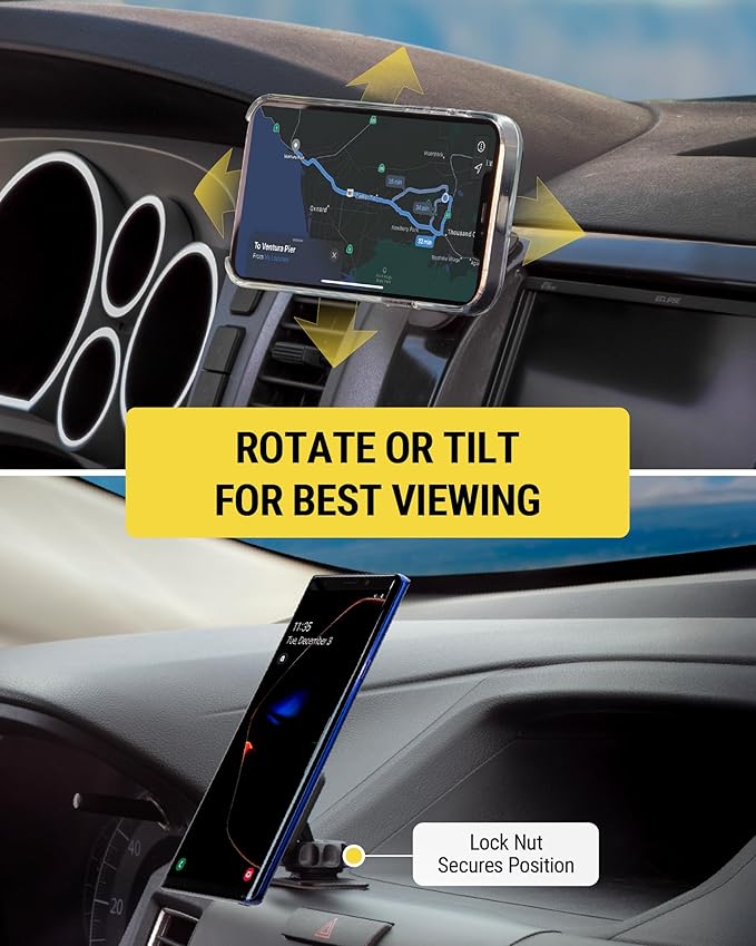 Scosche MAGDMB MagicMount Magnetic Phone Mount for Car, Dashboard Cell Phone Holder with 360° Adjustable Magnet Head, Universal Phone Stand for Car Compatible with iPhone, Samsung, and All Devices