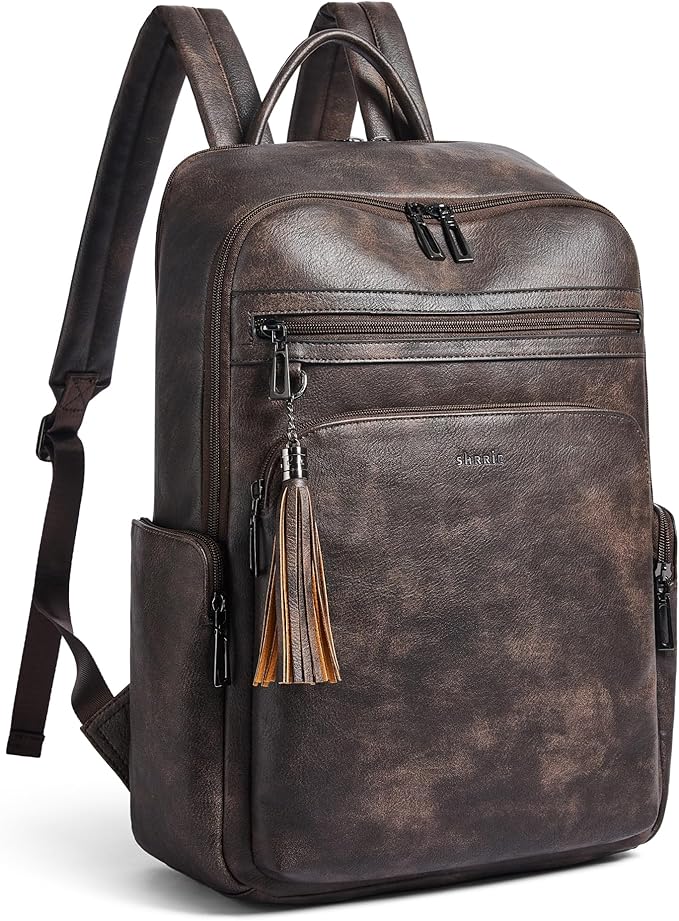 Shrrie Laptop Backpack for Women Fits 16 inch Laptop,Designer Backpacks for Women with Computer Compartment to Business (Coffee)