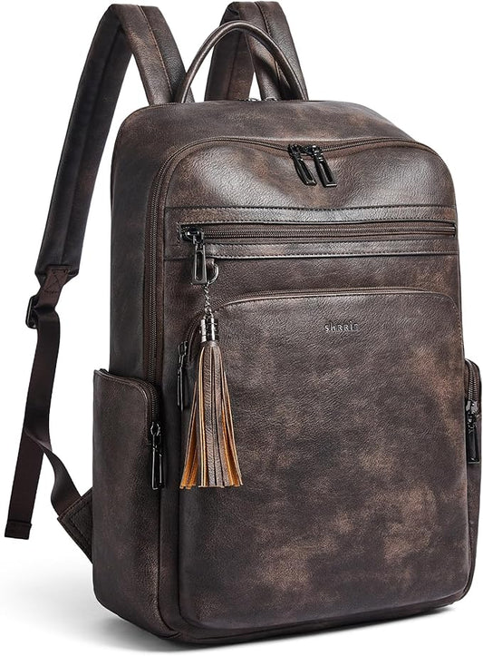 Shrrie Laptop Backpack for Women Fits 16 inch Laptop,Designer Backpacks for Women with Computer Compartment to Business (Coffee)
