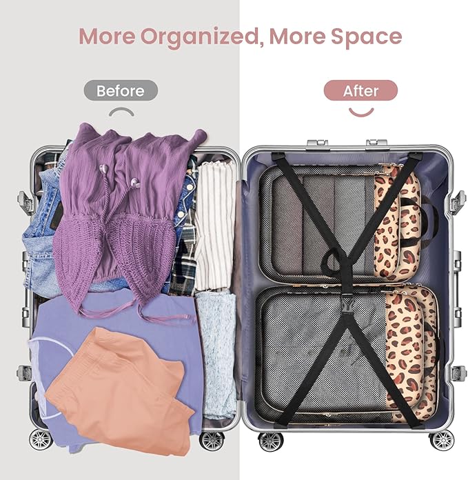 Cambond Compression Packing Cubes for Travel Women - Travel Bags Luggage Organizers Travel Essentials Compression Cubes for Travel Carry on Suitcases Organizer
