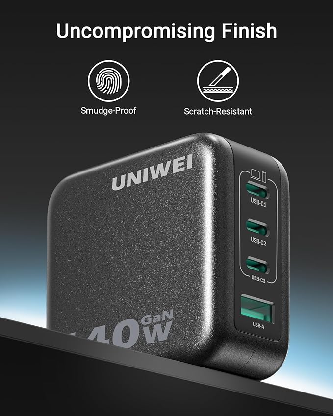 Laptop Charger, 140W MAX USB C Charger, 4-Port Multi-Device Fast Charging, Advanced GaN Power Adapter, for MacBook, iPhone 17/16 Series, Samsung Galaxy, Pixel, and More