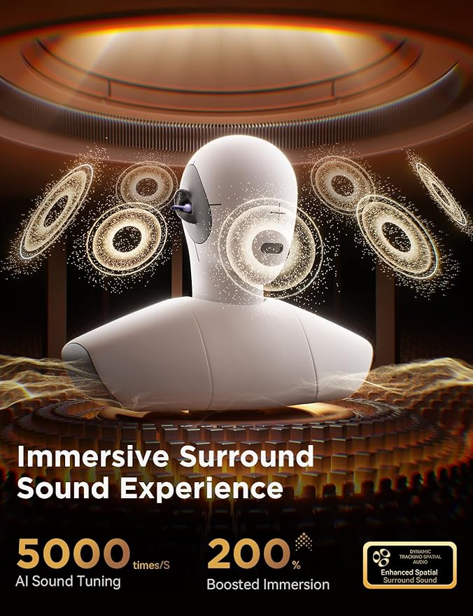 JOYROOM OE3 Clip-On Earbuds, Wireless Open Ear Earbuds Headphones, Auto L-R Recognition, Omni Tap Control, Immersive Sound, Ultra-Light 4.9g Fit,Comfortable ear buds for Workouts and Daily Use, Purple