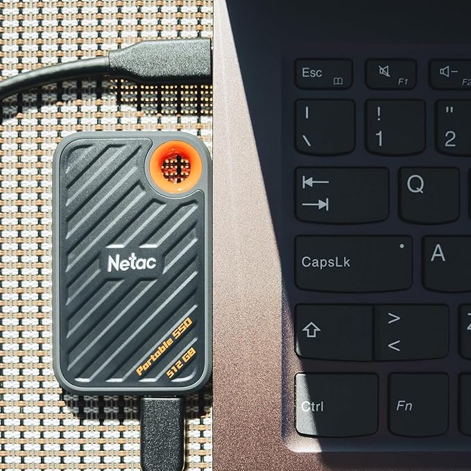 Netac 2TB Extreme Portable NVMe SSD Up to 2000MB/s Read 1700MB/s Write Speed USB 3.2 Gen.2 Business Travel Drive Essential External Solid State Drives Supports Win to Go, ZX20