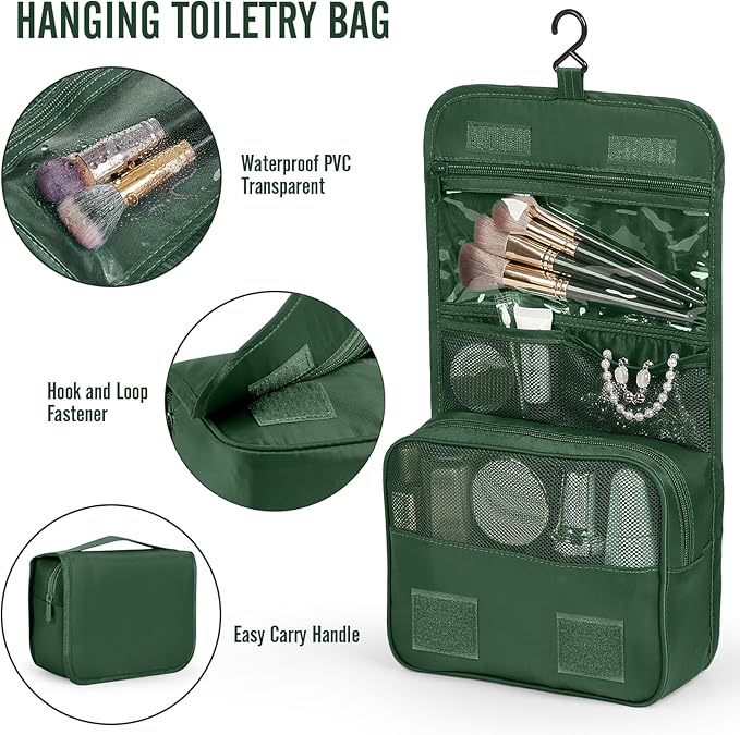 Veken 10 Set Packing Cubes for Travel Essential, Suitcase Organizer Bags in 4 Sizes, Carry-On Luggage Accessories with Large Laundry & Hanging Toiletry Bag, Must-Have for Airplane, Road Trip & Camping